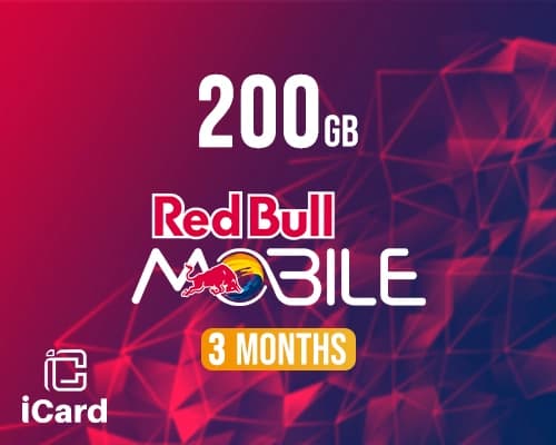ريد بول داتا بطاقة شحن 200 جيجا 3 اشهر 